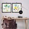 Stupell Industries Watercolor Teal & Yellow Flowers 2 pc Framed Floater Canvas Wall Art Set Design by Patti Mann